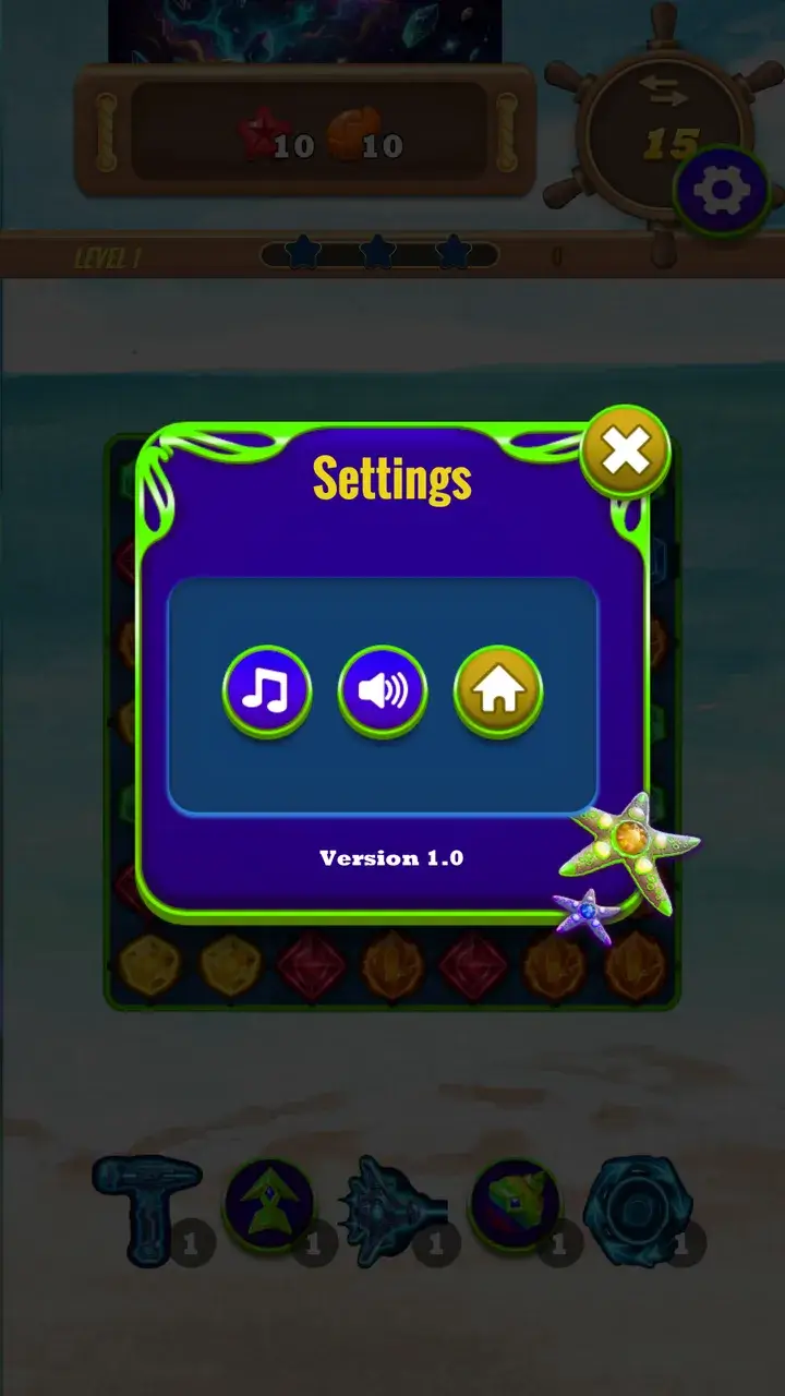 In-game settings panel
