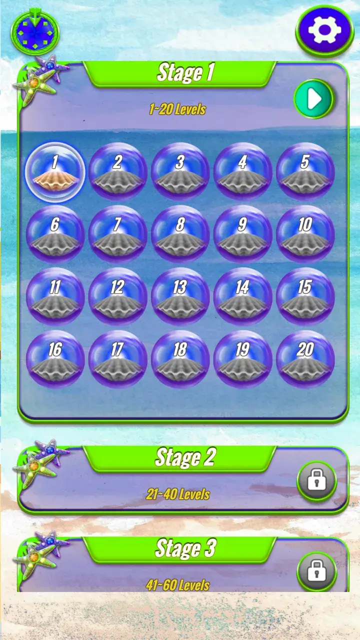 Stage and level selection map
